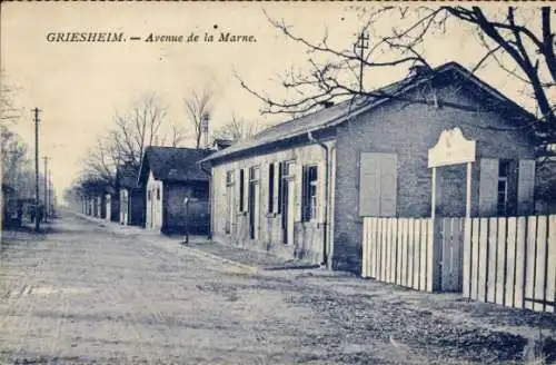 Ak Griesheim bei Darmstadt, Griesheimer Sand, Truppenübungsplatz, Avenue de la Marne