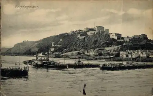 Ak Ehrenbreitstein Koblenz am Rhein, Uferansicht