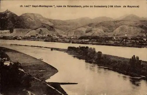 Ak Rolandseck Remagen am Rhein, Blick auf das Siebengebirge und Rhein