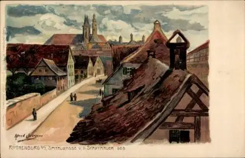 Künstler Ak Juergens, Alfred, Rothenburg, Spitalgasse