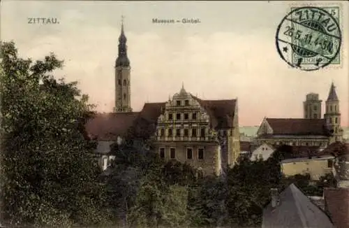 Ak Zittau in Sachsen, Museum, Giebel