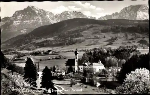 Ak Höglwörth Anger im Rupertiwinkel Oberbayern, Teilansicht, Staufen, Zwiesel