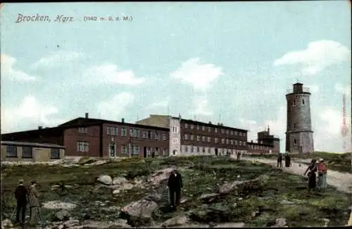 Ak Brocken im Harz, Brockenturm, Brockenhotel