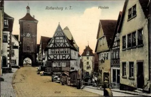 Ak Rothenburg ob der Tauber Mittelfranken, Plönlein