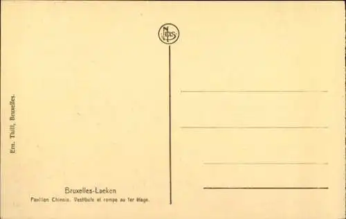 Ak Laeken Brüssel Brüssel, Chinesischer Pavillon, Vestibül und Rampe im 1. Stock