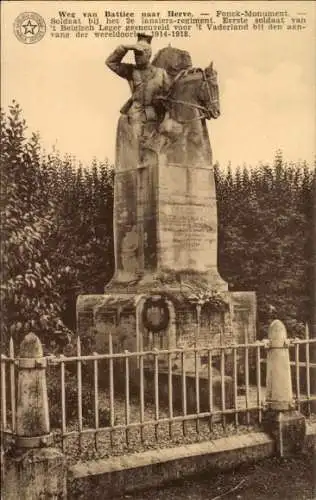 Ak Herve Wallonie Lüttich, Fonck-Denkmal