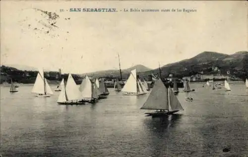 Ak Donostia San Sebastián Baskenland, Bahia kurz vor den Regatten