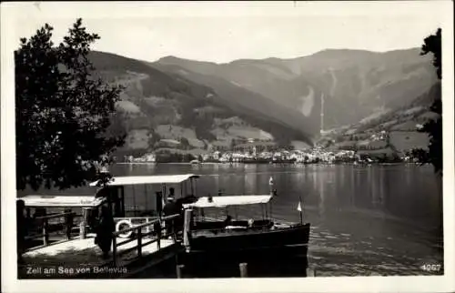 Ak Zell am See in Salzburg, Panorama, Fähre, Blick von Bellevue