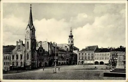 Ak Trutnov Trautenau Riesengebirge Region Königgrätz, Platz, Kirche