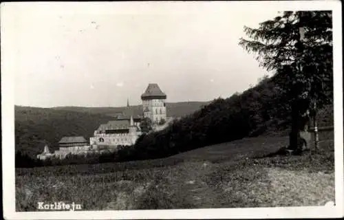 Foto Ak  Karlštejn Karlstein Mittelböhmen, Karlův Týn, Burg Karlstein