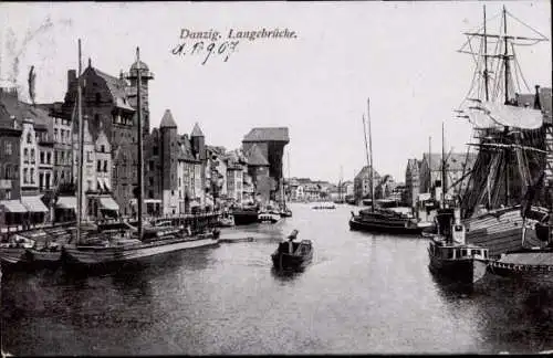 Ak Gdańsk Danzig, Langebrücke