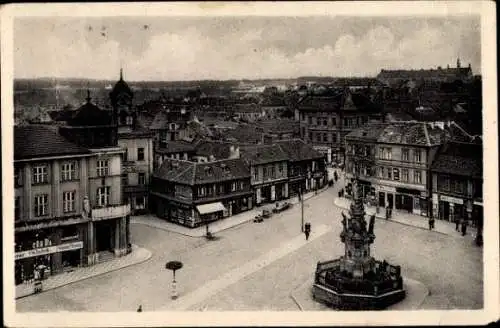 Ak Koleč Kladno Kladen Mittelböhmen, Teilansicht, Platz, Denkmal, Geschäfte