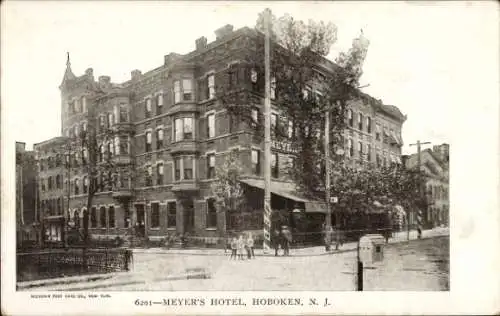 Ak Hoboken New Jersey USA, Meyer's Hotel