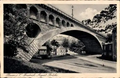 Ak Plauen im Vogtland, Friedrich August Brücke