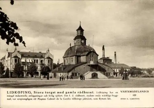 Ak Lidköping Schweden, Stora torget, gamla radhuset