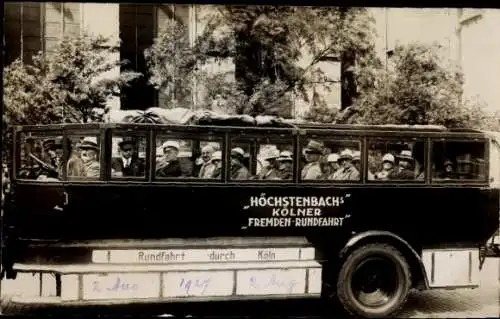 Foto Ak Köln am Rhein, Höchstenbach's Kölner Fremden-Rundfahrt, Autobus