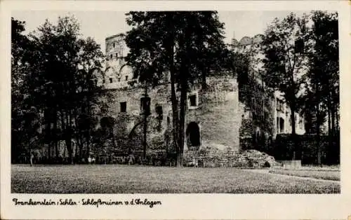 Ak Ząbkowice Śląskie Frankenstein Schlesien, Schlossruinen