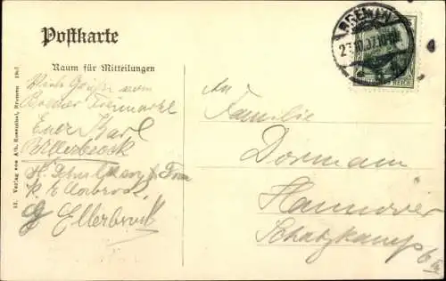 Ak Hansestadt Bremen, Güldenkammer im Rathaus, Speisetisch, Kaminofen, Ornamente
