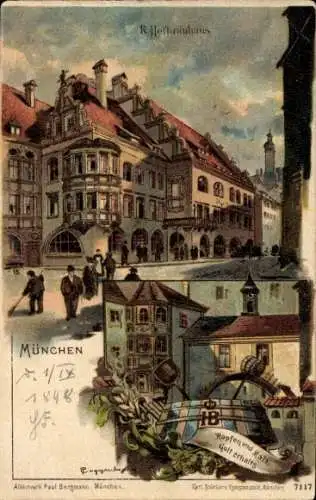 Litho München Bayern, Hofbräuhaus