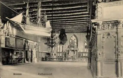 Ak Bremen, Rathaus, Rathaussaal