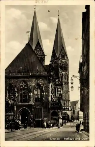 Ak Hansestadt Bremen, Rathaus, Dom