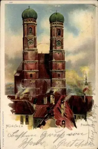 Künstler Litho München Bayern, Frauenkirche