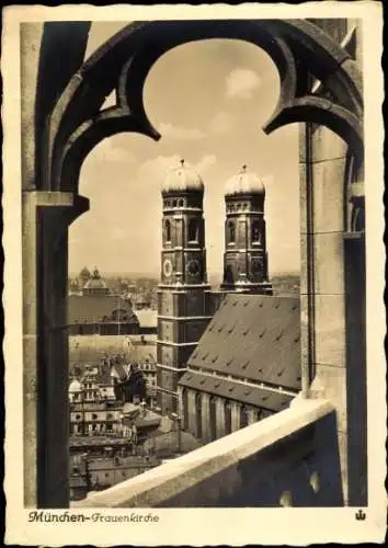 Ak München, Frauenkirche, Blick vom Neuen Rathaus