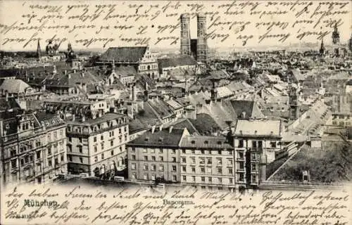 Ak München, Panorama, Frauenkirche