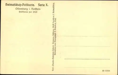 Ak Oldenburg in Holstein, Gasthaus zur Post