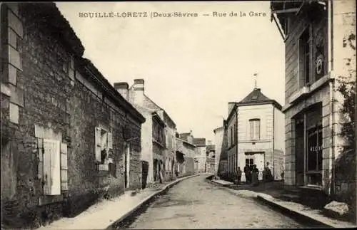 Ak Boullé Loretz Deux Sèvres, Rue de la Gare