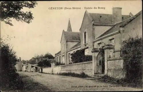 Ak Geneton Deux Sevres, Entrée du Bourg