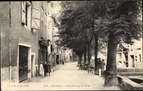 Ak Figeac Lot, Faubourg du Pin