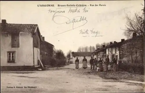 Ak Braux Sainte Cobière Marne, Rue des Marais