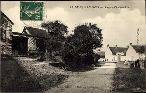 Ak La Ville aux Bois Marne, Ancien Chateau Fort