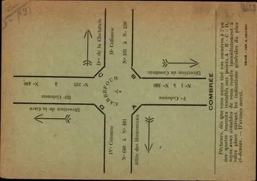 Stadtplan Ak Combrée Maine et Loire, Concours de Peche, Organise par la Gaule Combreenne