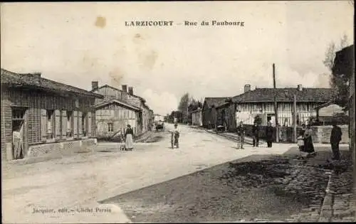 Ak Larzicourt Marne, Rue du Faubourg