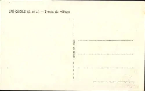 Ak Sainte Cecile Saône et Loire, Entree du Village