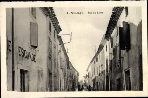 Ak Villespy Aude, Rue du Barry