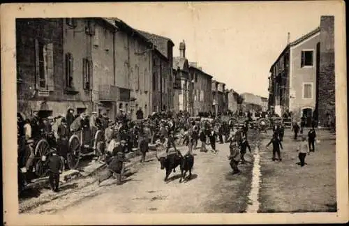 Ak Bouches du Rhône, Moeurs et Coutumes Provencales, Course de taureaux, Fete Patronale