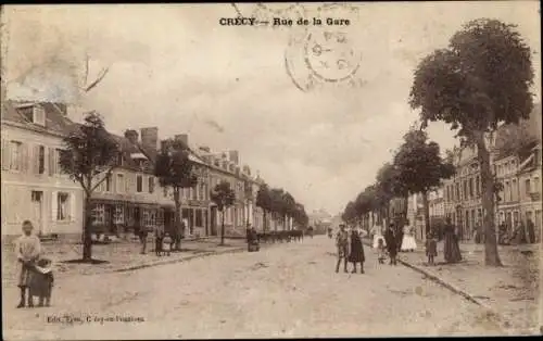 Ak Crécy Cher, Rue de la Gare