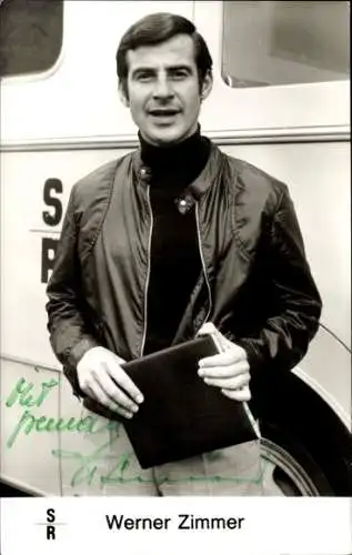 Ak Fernsehmoderator Werner Zimmer, Portrait, Autogramm