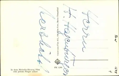 Ak Schauspielerin Loni Heuser, Portrait, Autogramm, Film An jedem Finger zehn