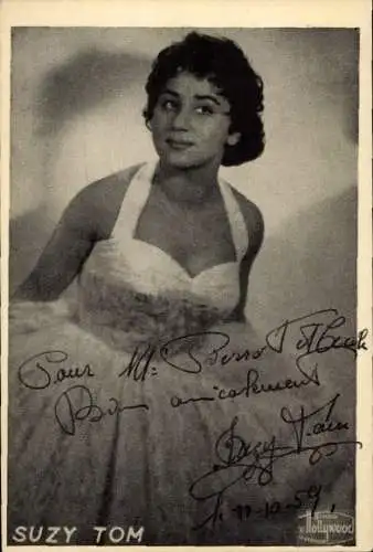 Ak Schauspieler Suzy Tom, Portrait, Autogramm