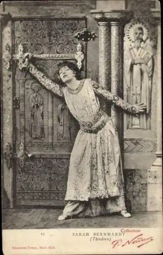 Ak Schauspielerin Sarah Bernhardt, Filmszene, Rolle Theodora