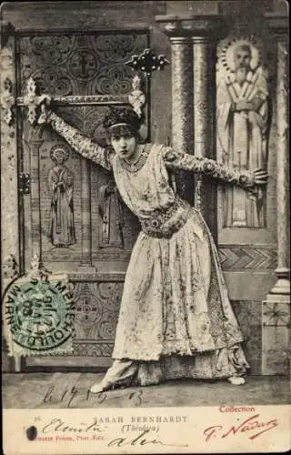 Ak Schauspielerin Sarah Bernhardt, Filmszene, Rolle Theodora