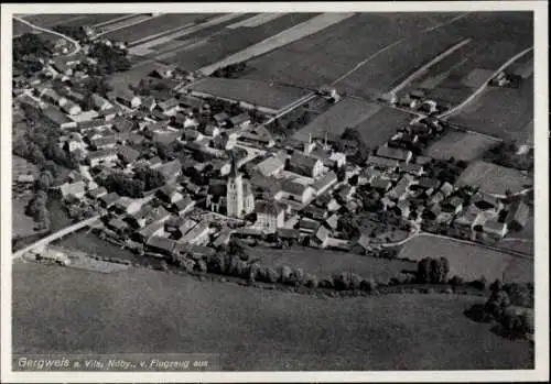 Ak Gergweis Osterhofen in Niederbayern, Fliegeraufnahme