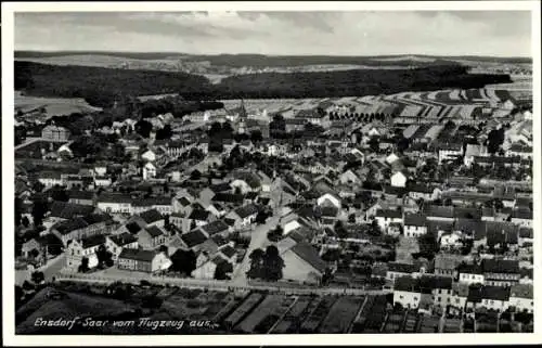 Ak Ensdorf an der Saar, Fliegeraufnahme