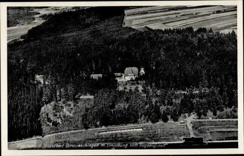 Ak Donaueschingen im Schwarzwald, Fliegeraufnahme Jägerhaus und Strandbad