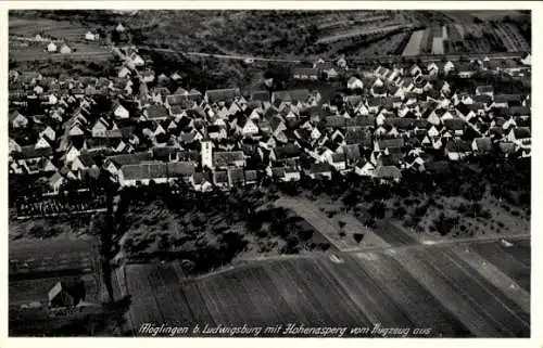 Ak Möglingen in Württemberg, Fliegeraufnahme, Hohenasperg