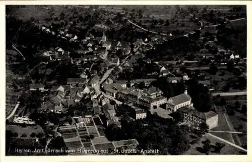 Ak Herten Rheinfelden in Baden, Fliegeraufnahme mit St. Josefs-Anstalt